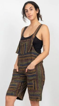 Lakhays Grunge Patchwork Shortalls New Arrivals