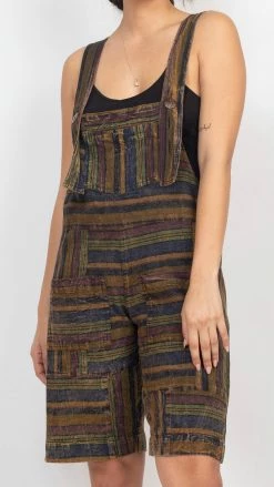 Lakhays Grunge Patchwork Shortalls New Arrivals