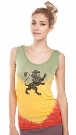 Lakhays Womens Reggae Rasta Tie-Dye Lion Of Judah Tanktop Tank Tops