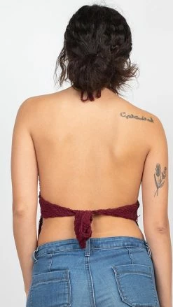 Lakhays Funky Fringe Crochet Beach Bralette Crochet Tops