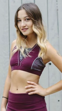 Lakhays Tank Tops Aztec Sunrise Razor Cut Organic Yoga Bra