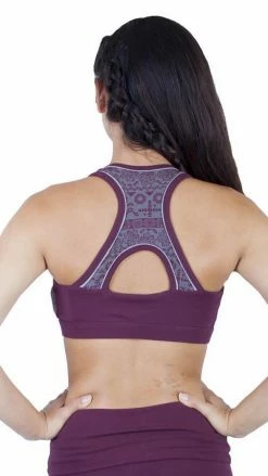Lakhays Tank Tops Aztec Sunrise Razor Cut Organic Yoga Bra