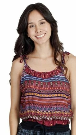 Lakhays Boho Vibes Ruffled Crop Top