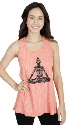 Lakhays Balance Your Chakras Meditating Buddha Boho Tank Top Tops & Tees