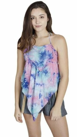 Lakhays Diamond Layers Funky Halter Beach Crop Top Tank Tops