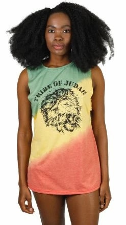 Lakhays Rasta Reggae Tribe Of Judah Tie-Dye Tank Tank Tops