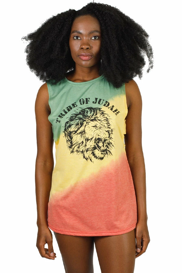 Lakhays Rasta Reggae Tribe Of Judah Tie-Dye Tank Tank Tops 1 Lakhays Rasta Reggae Tribe Of Judah Tie-Dye Tank Tank Tops