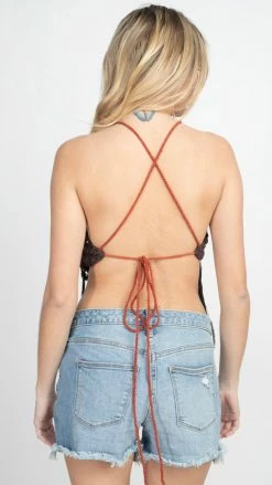 Lakhays Vintage Rainbow Halter Top