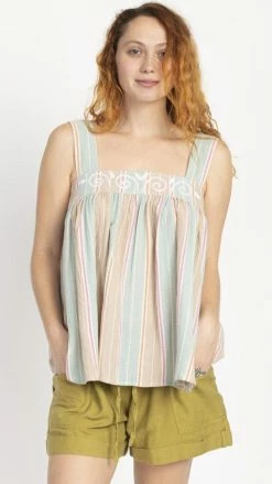 Lakhays Easy Living Stripe Babydoll Tank
