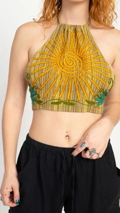 Lakhays Sunrise Embroidered Halter Top New Arrivals