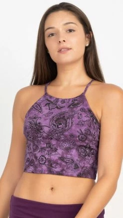 Lakhays Organic Cotton Tie-Dye Flower Print Crop TankTop