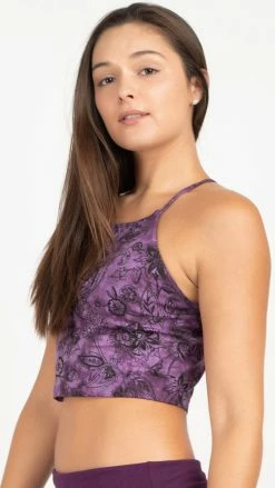 Lakhays Organic Cotton Tie-Dye Flower Print Crop TankTop