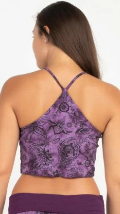 Lakhays Organic Cotton Tie-Dye Flower Print Crop TankTop