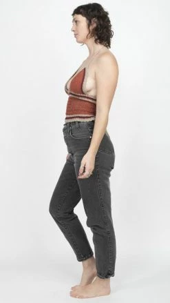 Lakhays Tri Color Crochet Halter Top