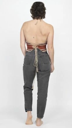 Lakhays Tri Color Crochet Halter Top