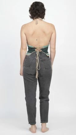 Lakhays Tri Color Crochet Halter Top