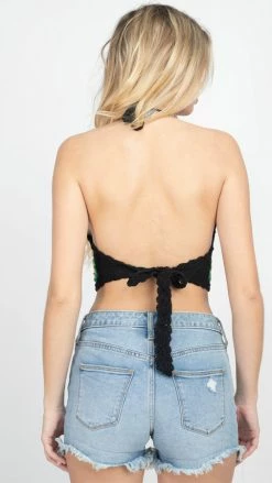 Lakhays Rasta Flower Crochet Top