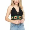 Lakhays Rasta Flower Crochet Top