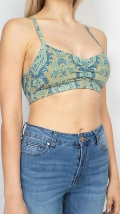 Lakhays Tank Tops Organic Cotton Printed Yoga Bra