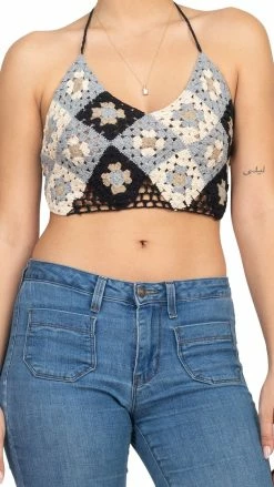 Lakhays Granny Square Crochet Top