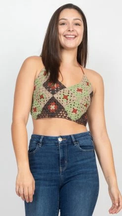 Lakhays Granny Square Crochet Top