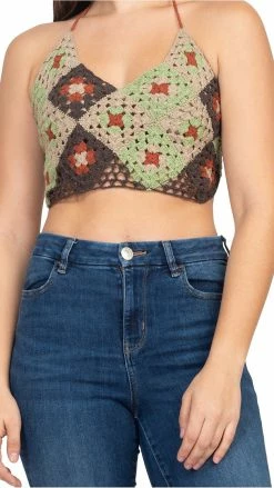 Lakhays Granny Square Crochet Top