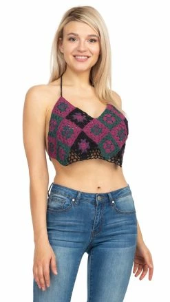 Lakhays Granny Square Crochet Top