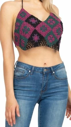 Lakhays Granny Square Crochet Top