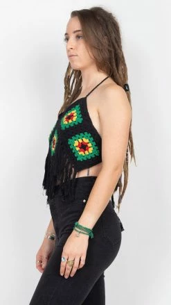 Lakhays New Arrivals Rasta Fringe Crochet Top