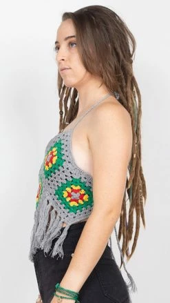 Lakhays New Arrivals Rasta Fringe Crochet Top