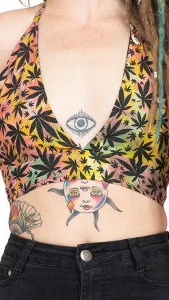 Lakhays Crochet Tops Rasta Halter Top