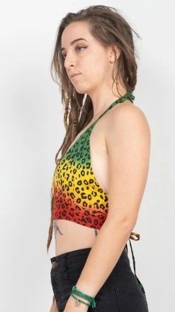 Lakhays Crochet Tops Rasta Halter Top