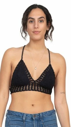 Lakhays Laced Back Crochet Bikini Top
