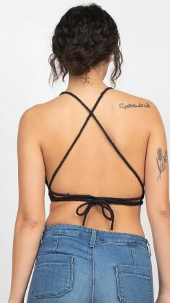 Lakhays Laced Back Crochet Bikini Top