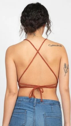 Lakhays Laced Back Crochet Bikini Top