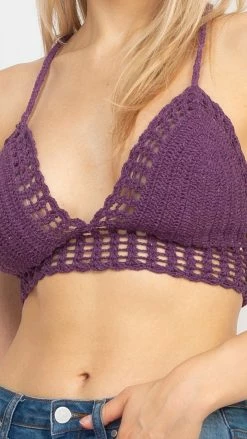 Lakhays Laced Back Crochet Bikini Top