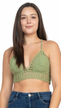 Lakhays Laced Back Crochet Bikini Top