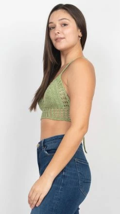 Lakhays Laced Back Crochet Bikini Top