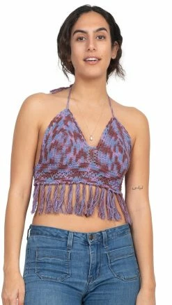 Lakhays Cotton Crochet Tie-dye Top