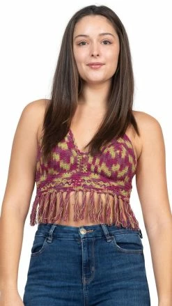 Lakhays Cotton Crochet Tie-dye Top