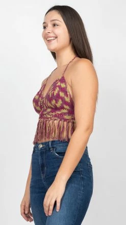 Lakhays Cotton Crochet Tie-dye Top