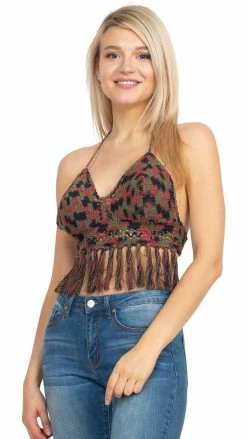 Lakhays Cotton Crochet Tie-dye Top