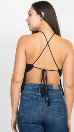 Lakhays Rasta Triangle Crochet Top