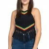 Lakhays Rasta Triangle Crochet Top