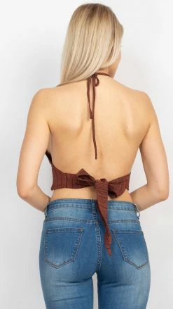 Lakhays Tree Of Life Embroidery Halter Top