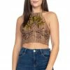 Lakhays Tree Of Life Embroidery Halter Top