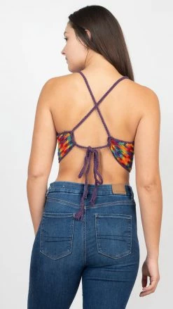 Lakhays Space Tie-dye Crochet Halter Top New Arrivals