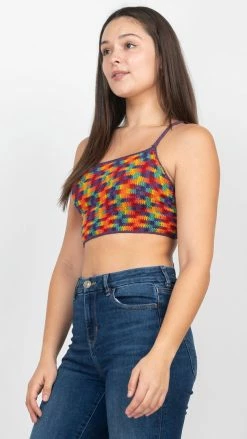 Lakhays Space Tie-dye Crochet Halter Top New Arrivals