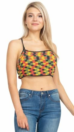 Lakhays Space Tie-dye Crochet Halter Top New Arrivals