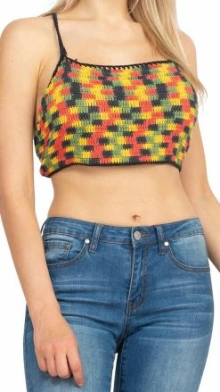 Lakhays Space Tie-dye Crochet Halter Top New Arrivals